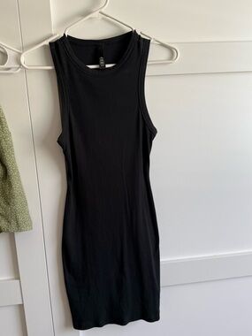 SKIMS DARK GRAY Sleeveless Slim Tank Dress